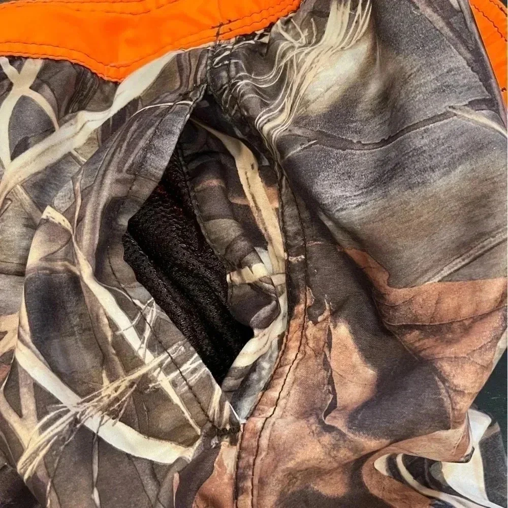 ❤️ 2/$11 Boys Camo No Liner Swim Suit Trunks Tan Camouflage Orange size 18 XL